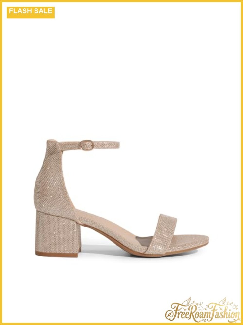 Women's Comfort Low Block Heel Sandals with Ankle Strap - Picture 3 of 6